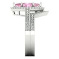 thumbnail image 3 of Clara Pucci 14K White Gold 2.4875 Simulated Pink Diamond Engraveable Engagement Ring + Wedding Band Set, 3 of 7