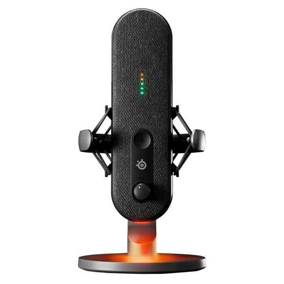 SteelSeries Alias USB Mic for PC â 3x Bigger Capsule for Gaming, Streaming and Podcasting â Sonar for Streamers Audio Software â AI Noise Cancelling â LED (Renewed)
