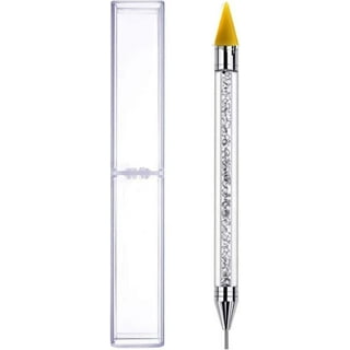 Crystal Pick up Tool Rhinestones Picker Pencil Nail Art Gem Wax Pen Yellow  2pcs + 3 Triangular plates