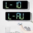 thumbnail image 4 of Reloj de Pared Digital Reloj Despertador Grande Control Remoto Fecha Semana Temperatura Reloj Alarmas Duales Reloj con Pantalla LED Rosa, 4 of 5
