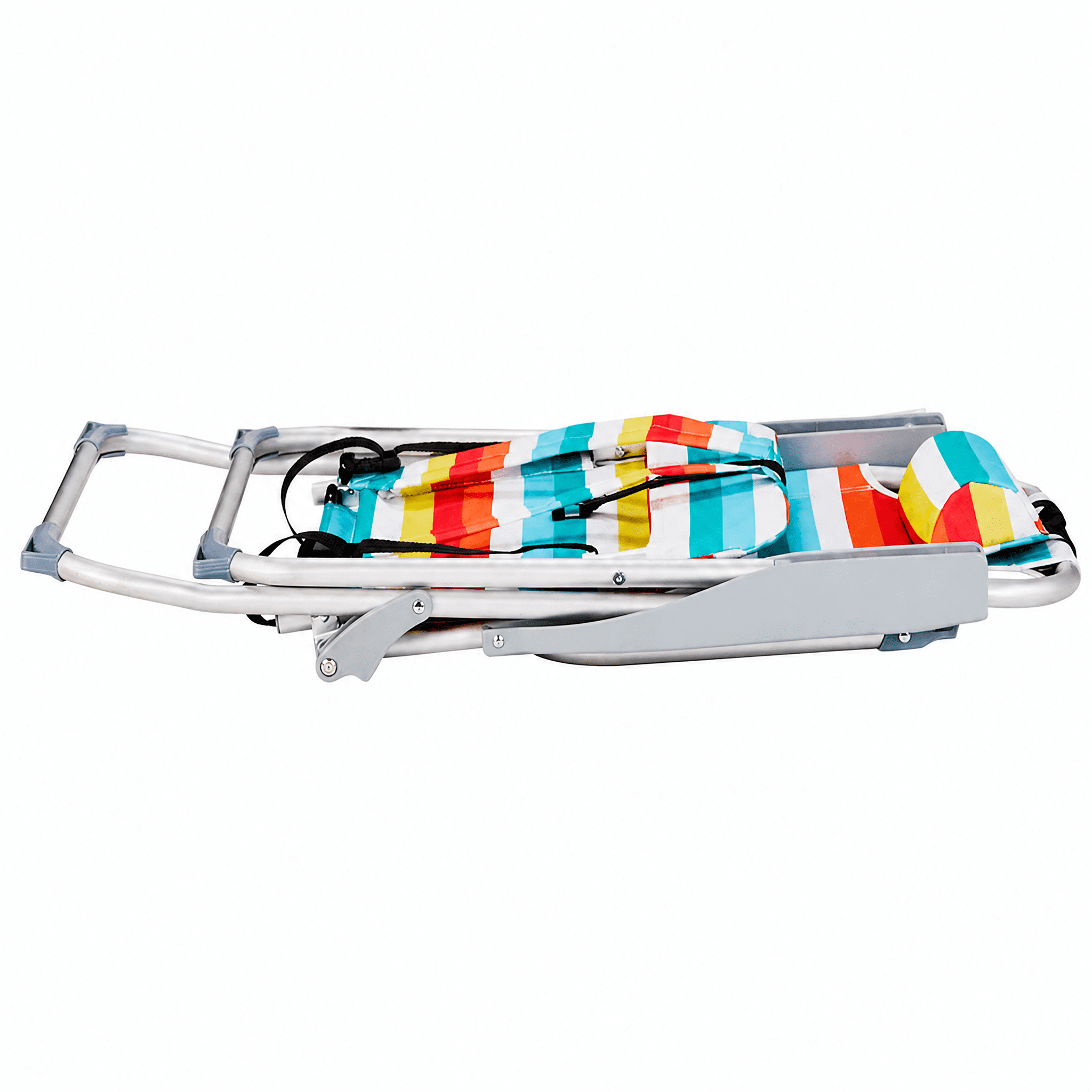 Aluminum Tube Bearing 100kg Beach Chair Rainbow Stripes
