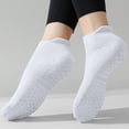 thumbnail image 5 of Babcutegg Womens Pilates Socks Soild Color Non-Slip Ankle Length Tight Fitting Breathable and Comfortable Athletic Wear for Women White Size Free Size, 5 of 8