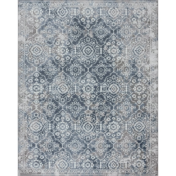 Tayse Nexus Area Rug NEX1801 Traditional Blue Faded Shaded 7' 10" x 10' 2" Rectangle