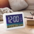 thumbnail image 3 of LCD Large Color Screen Alarm Clock Electronic Desk Home Decoration for Bedroom Use (White ), 3 of 8