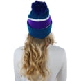 thumbnail image 3 of ToBeInStyle Unisex Soft Stretchy Beanies - Cali Print - Blue W/Purple Stripe - One Size, 3 of 7