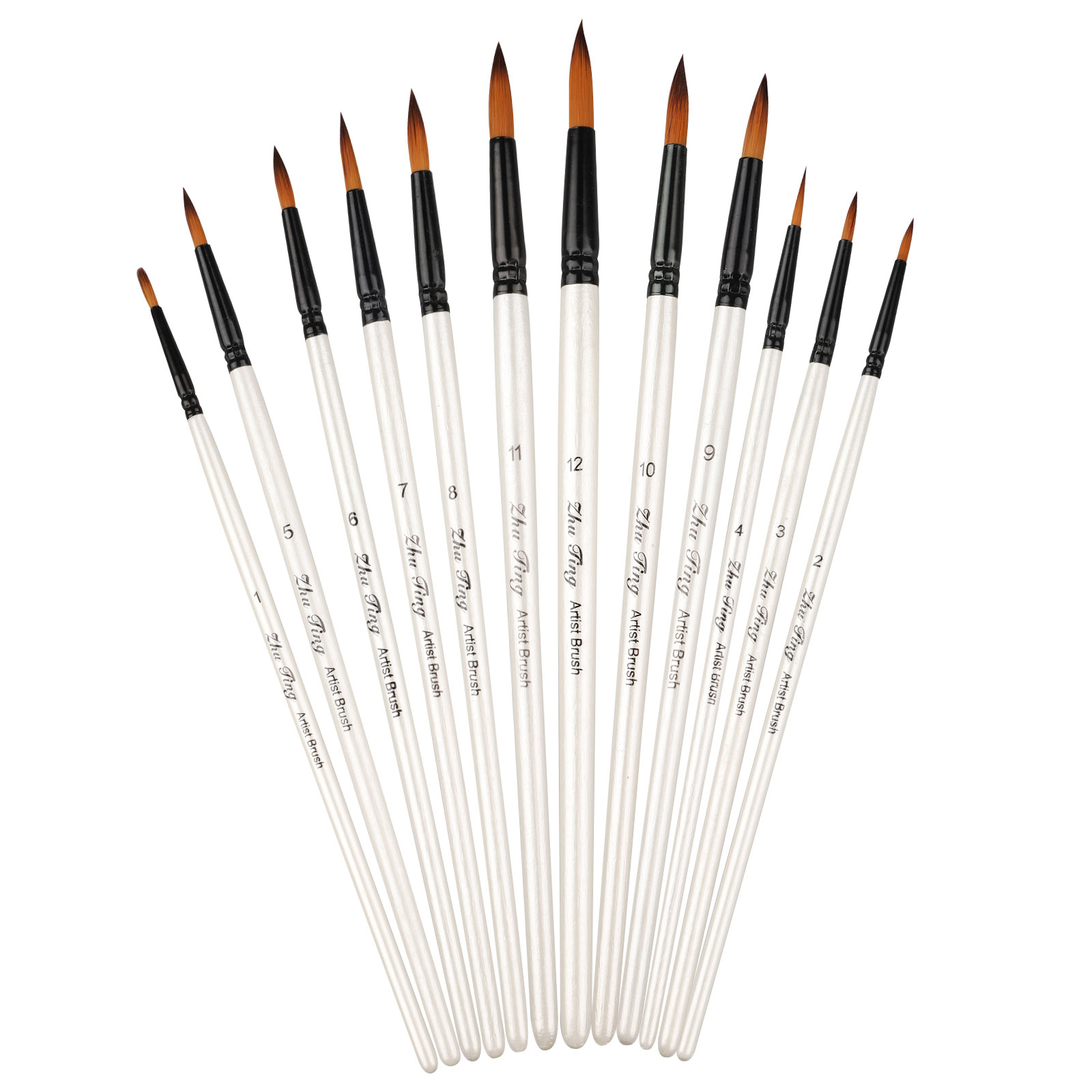 TSV 12 PCS Paint Brush Set Artist Painting Brushes for Watercolor Acrylic Oil, Art Paintbrush