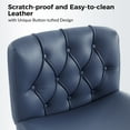 thumbnail image 5 of Modern Home Office Chair Adjustable  Armless Swivel Leather Desk Task Chair for Makeup Vanity Blue, 5 of 8