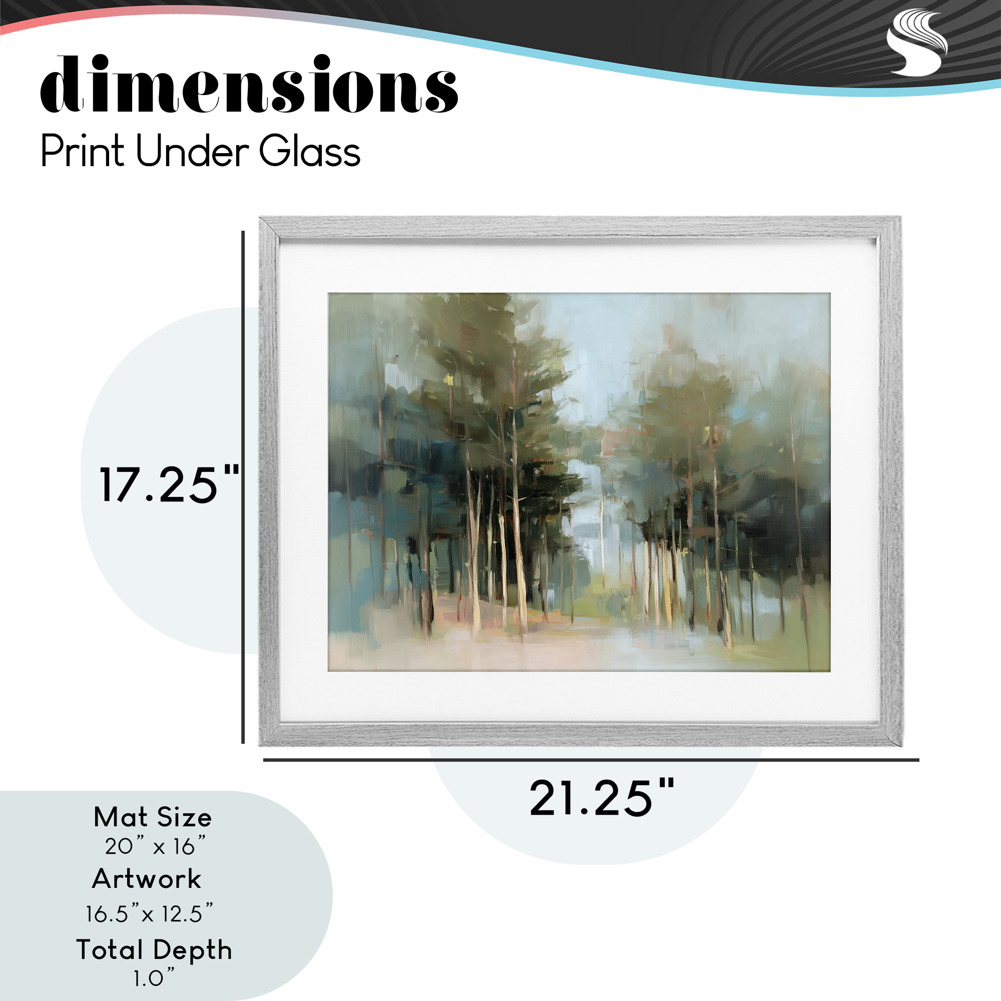 Stupell Industries The Grove Impressionist Forest Gray Framed Print Under Glass, design by Kim Curinga