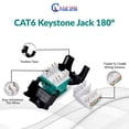 thumbnail image 4 of Cat 6 RJ45 Keystone Jack 180° Horizontal UTP Network Ethernet Tooless Green 25 Pack, 4 of 5