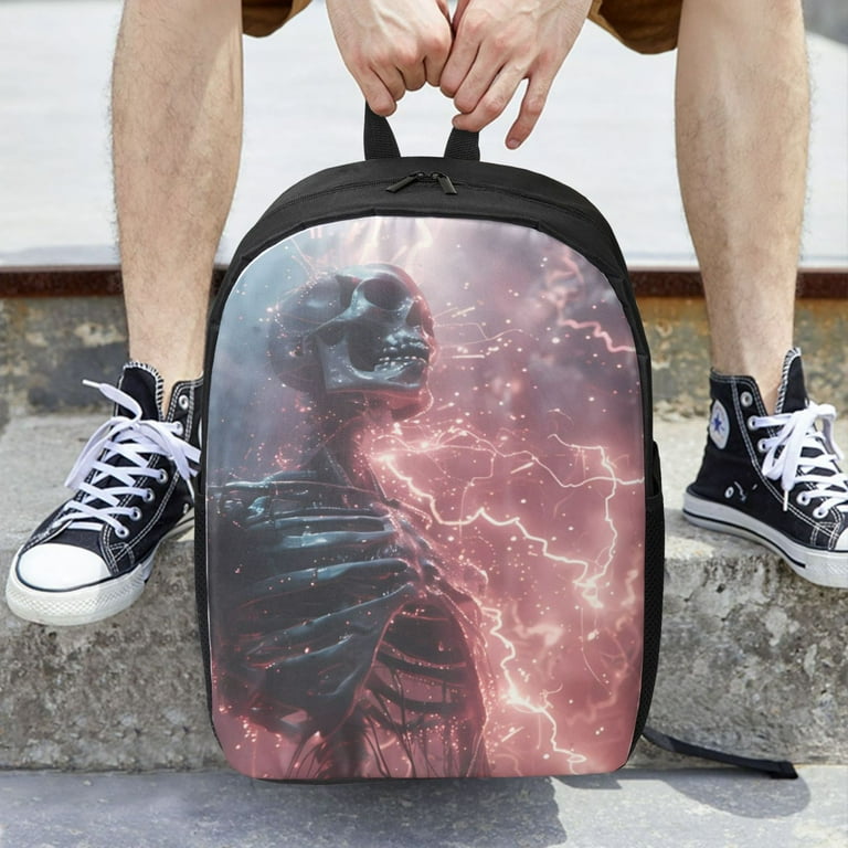 Backpack For School Electric Skeleton Surrealism School Backpack For Boys And Girls Travel Laptop Computer Backpack Student Book Bag Business Work Bag 17 Inch Gift For Kids Walmart