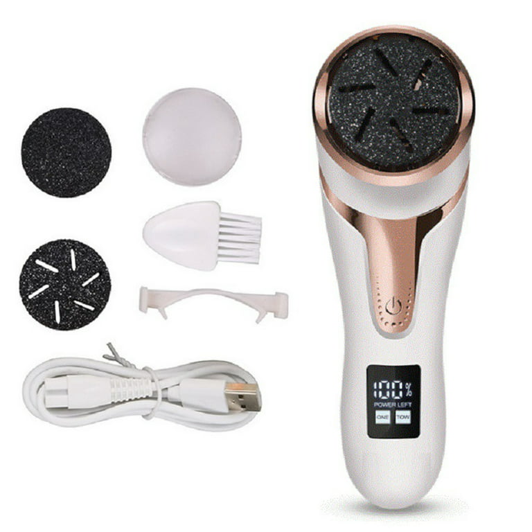 Electric Foot Callus Remover,Rechargeable Electronic Foot File Pedicure  Kits,3 Grinding Heads Waterproof Foot Scrubber File,Feet Scrubber Dead Skin