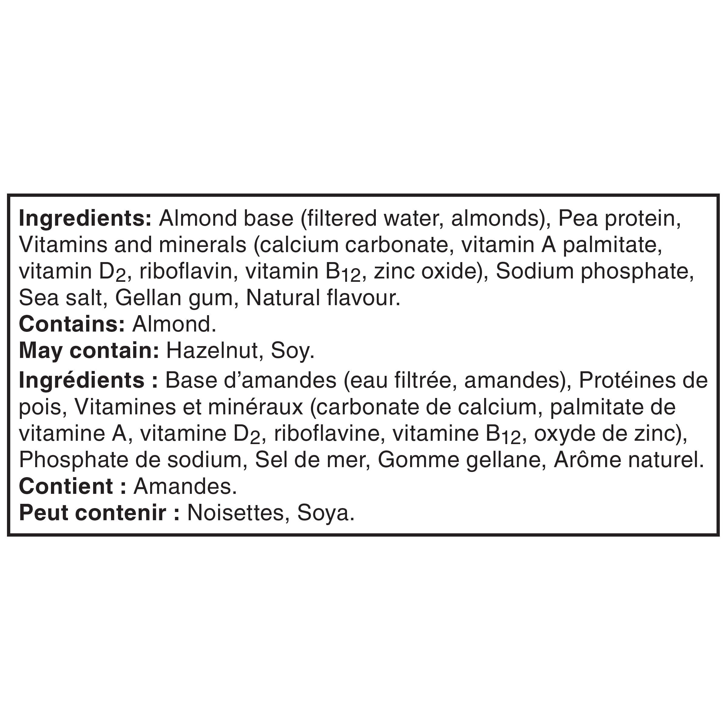 Boisson Amande originale d’origine végétale non sucrée 1.75lt