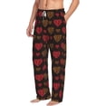 thumbnail image 3 of Kdxio Gold Glitter Heart Print Men's Sleep Pajama Pant Lounge Pants with Pockets, 3 of 8