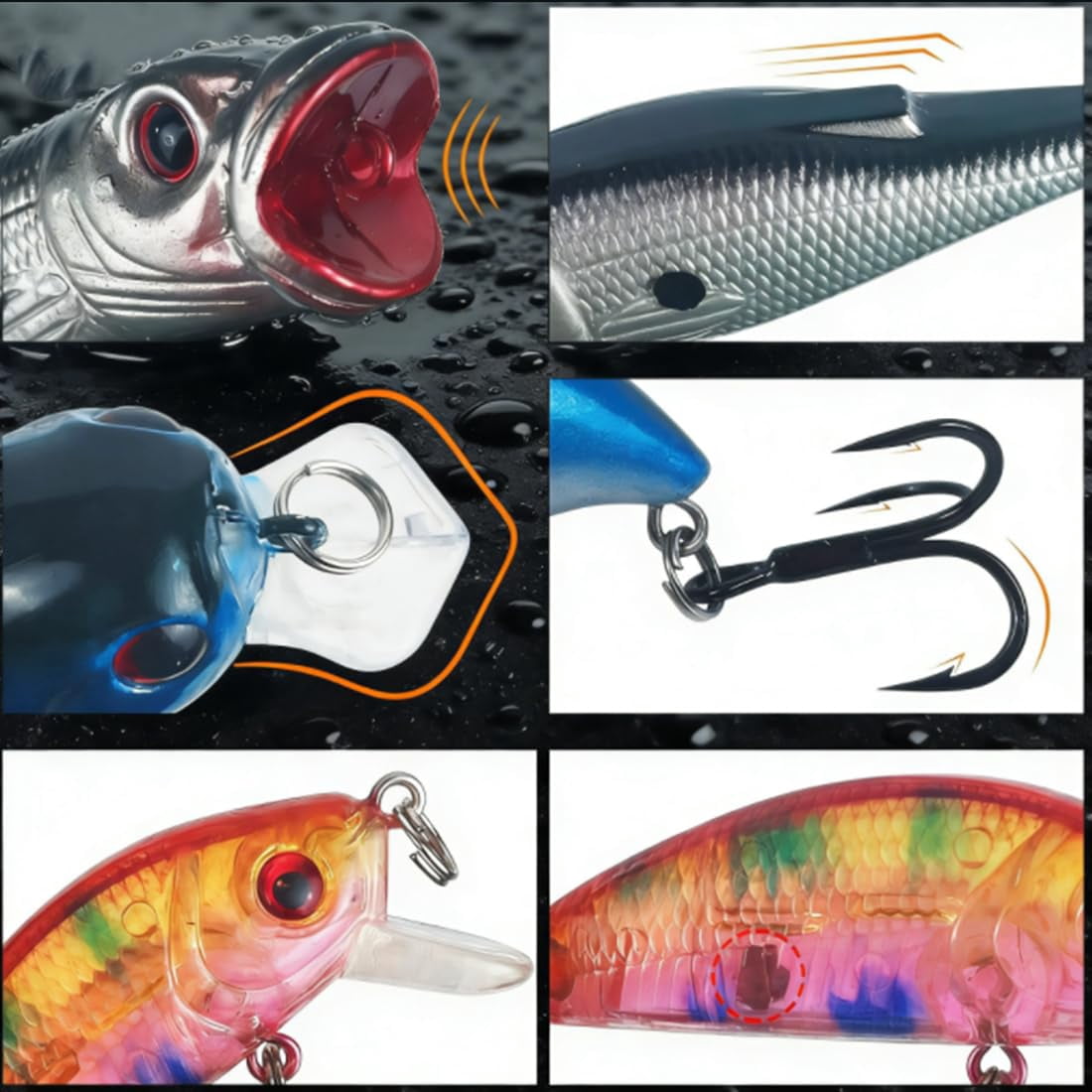 43pcs Bass Fishing Lures Kit Set Topwater Hard Baits Minnow Crankbait Pencil Vib Swimbait For Pike Fit Saltwater And Freshwater
