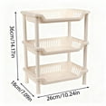 thumbnail image 3 of 3-Tier Plastic Storage Shelf | Rectangular Bathroom & Kitchen Organizer Rack | Floor Standing Multi-Purpose Shelving Unit | Space-Saving Home Storage Solution, 3 of 4