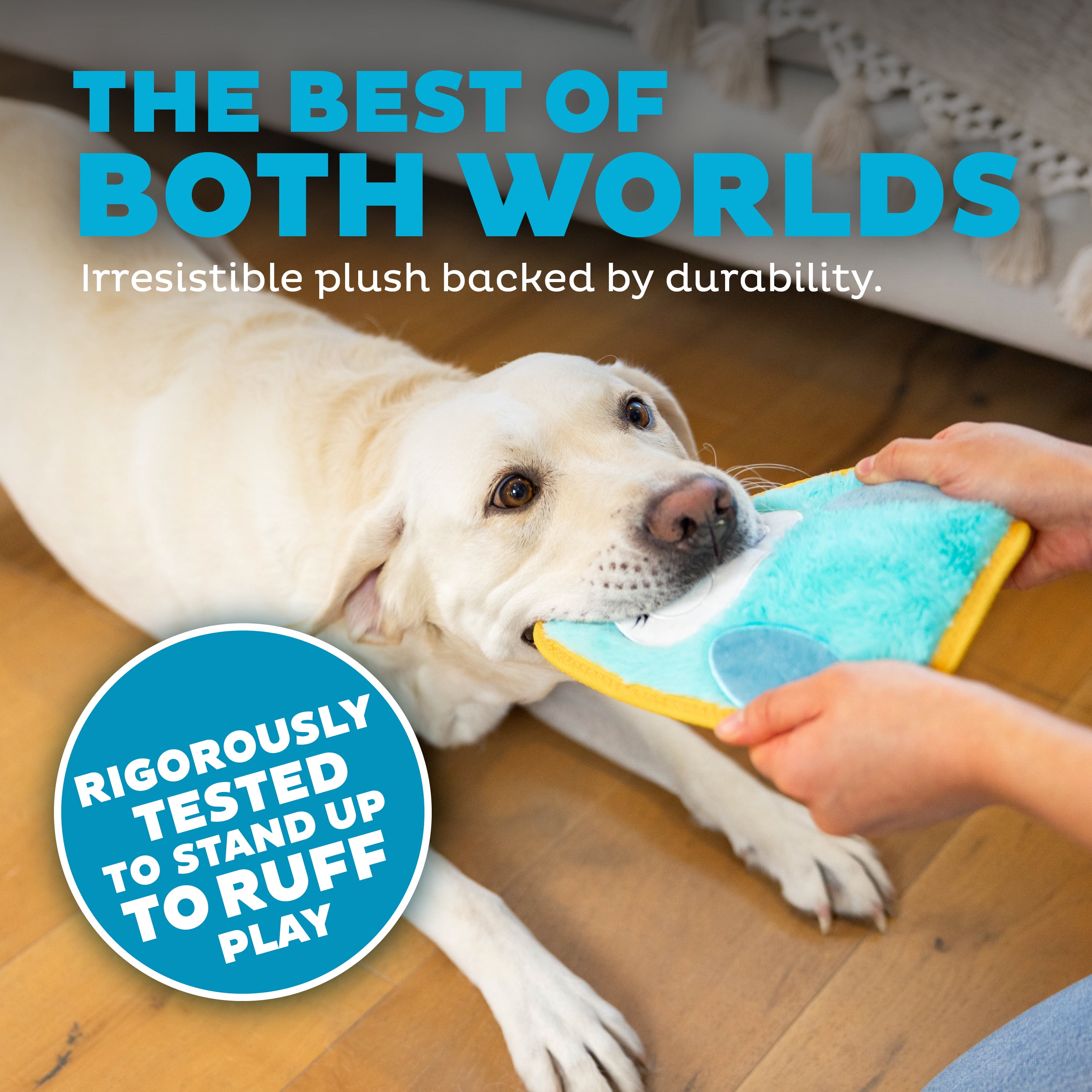 Outward Hound Tough Skinz Durable Squeaky Dog Toy with Two Tough Layers, Owl, Multicolor, Medium
