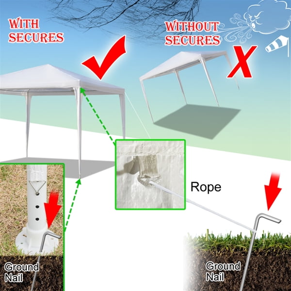 Alvantor 10x10ft White Instant Pop Up Canopy Tent,Slant Leg Portable Outdoor Shelter with Carry Bag,4 Sides