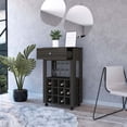 thumbnail image 5 of FM FURNITURE Ace Modern Engineered Wood Bar Cart with 4 Casters in Espresso, 5 of 6