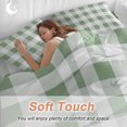 thumbnail image 5 of Sage Green Checkered Duvet Cover Set, Green White Buffalo Plaid Soft Duvet Cover California King Bedding Set 4 Pieces, 1 Quiltcover and 2 Pillowcases with Zipper, 1 Bed Sheet for All Seasons, 5 of 9