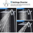 thumbnail image 3 of G-Promise All Metal 12 Inch Shower Head with 71 Inch Hose, Rain Shower Head with Handheld Spray Combo, Extra Long Hose, Height/Angle Adjustable Extension Arm, 3-Setting Diverter (Chrome), 3 of 8