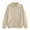 A2 Khaki, variant on Women's Oversized Full Zip Up Sweatshirt Jacket Collared No Hood Long Sleeve Drop Shoulder Solid Color Cozy Lightweight Casual Y2K Outwear with Pockets for Fall Winter Spring Black L
