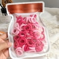 thumbnail image 2 of 100 Pcs Élastiques pour Cheveux de Couleur Unie Sans Dommages, Attache Queue de Cheval avec Sac, 2 of 10