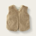 thumbnail image 2 of Gvdentm Baby Boys Girls Winter Vest Fleece Zip up Cute Soft Waistcoat Jackets(Khaki,6-12 Months), 2 of 5