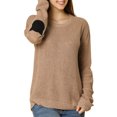 thumbnail image 2 of Allegra K Women's Drop Shoulder Elbow Cat Patch Loose Pullover Sweater, 2 of 6