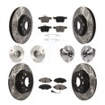 thumbnail image 1 of Transit Auto Front Rear Hub Bearing Assembly Coated Disc Brake Rotor and Ceramic Pad Kit (10Pc) for Car Audi A3 Sportback e-tron with 85mm Pilot Diameter - Left Right (Driver Passenger) KBB-119984, 1 of 11