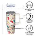 thumbnail image 3 of 30 oz Winter Snowman Christmas Tumbler with Handle and Straw, Stainless Steel Insulated Cup 30 oz, Leak Proof Holiday Mug, Festive Present, 3 of 5