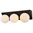 thumbnail image 2 of Living District Jillian 3-Light Iron & Glass Bath Sconce in Black/Frosted White, 2 of 5
