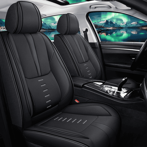 DIKSOAKR Full Set Car Seat Covers Fit fo Volkswagen VW Passat 2002-2024 Faux Leather Seat Cover 2 Rows 5 Seats Seat Cushion Protector Waterproof (BLACK)
