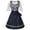 1Dark Blue, variant on Xijirk Women's Bavarian Dirndl Dress Square Neck Floral Midi Bow Sash for Oktoberfest Party Cosplay,S