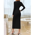 thumbnail image 4 of Vestido ajustado de manga larga de otoño ZESICA 2025 para mujer negro, 4 of 8