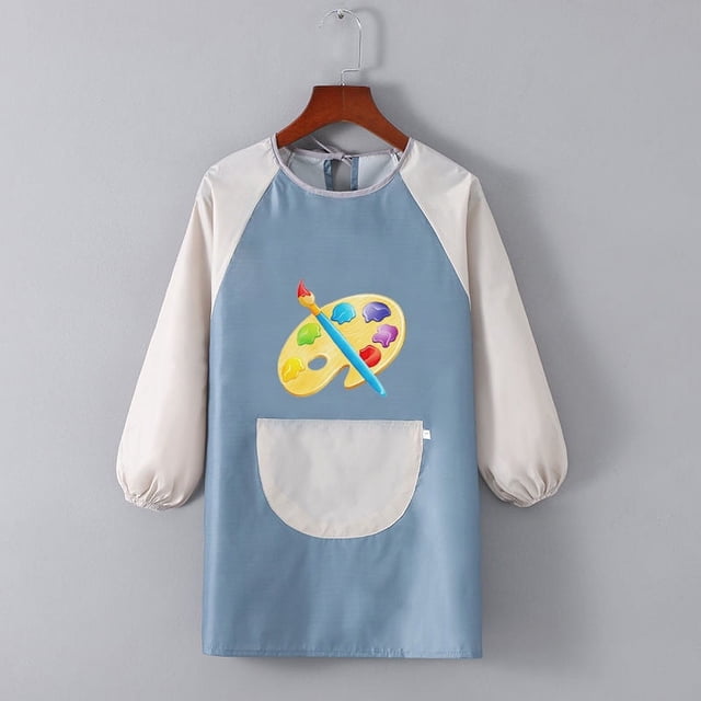 Delantal impermeable para niños, estudio de pintura, máscara para hombres y niñas, para comer, pintura, antiadherente, impresión para guarderías, invertida