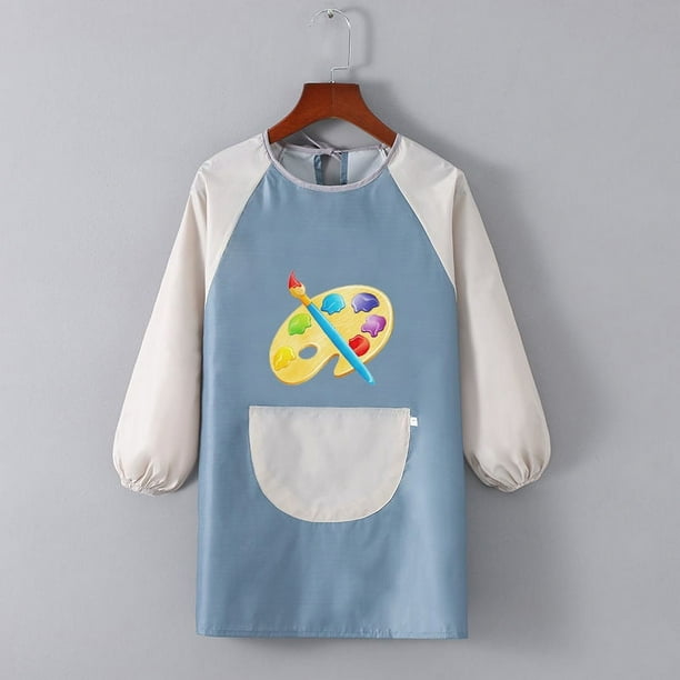 Delantal impermeable para niños, estudio de pintura, máscara para hombres y niñas, para comer, pintura, antiadherente, impresión para guarderías, invertida