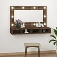 thumbnail image 6 of vidaXL Mirror Cabinet with LED Cosmetic Mirror Brown Oak/High Gloss White, 6 of 6