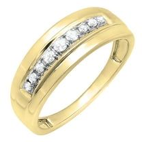 Dazzlingrock Collection 0.23 CT Round White Diamond Men Wedding Band 18K Yellow Gold Size 11.5