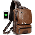thumbnail image 1 of Bandolera De Cuero De Los Hombres Crossbody Bolso De Hombro Xtellar cafe, 1 of 3