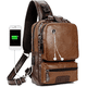 thumbnail image 1 of Bandolera De Cuero De Los Hombres Crossbody Bolso De Hombro Xtellar cafe, 1 of 3