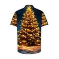 thumbnail image 4 of JURANMO Today's Deals Of The Day Hawaiian Shirts for Men Funny Christmas Trees Graphic Tees Tops Casual Short Sleeve Button Up Vacation Bowling Shirt Xmas Gifts Gold XXXXXL, 4 of 6