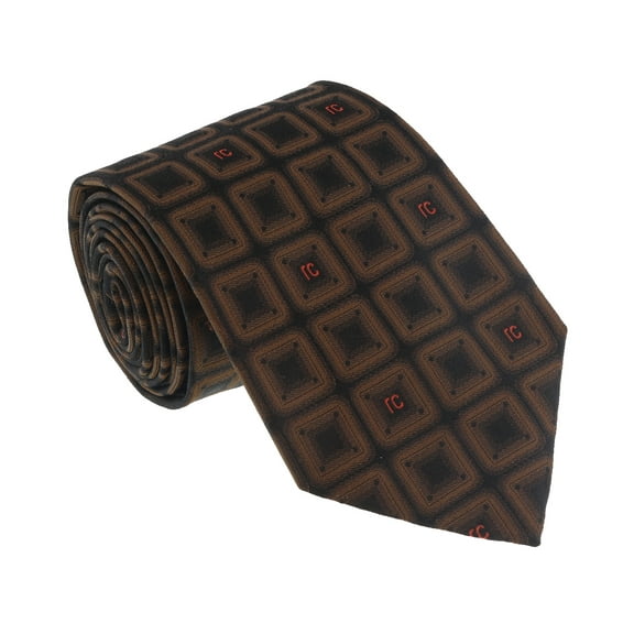 Roberto Cavalli ESZ033 03503 Brown Geometric Square Tie for Mens
