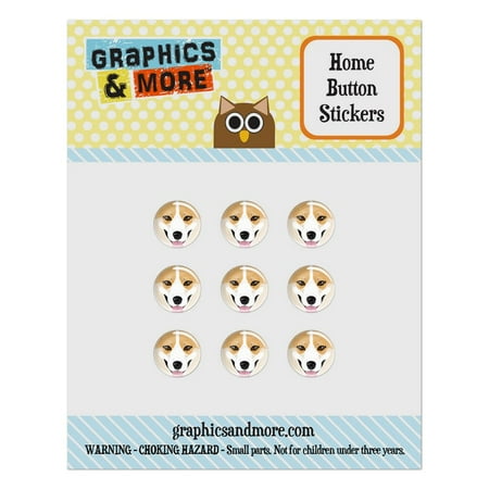 Face Dog Set - Pembroke Welsh Corgi Face Pet Dog Home Button Stickers Set Fit Apple iPhone iPad iPod Touch