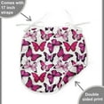 thumbnail image 4 of Butterfly Dining Chair Pad, Vibrant Watercolor Animals Patterns Warm Climate Creatures Spring Season, Water Resistant Pillow with Straps for Seats, 6 Pieces Set, Pink Magenta Black, by Ambesonne, 4 of 5