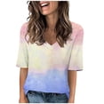 thumbnail image 2 of T-Shirt Décontracté à Col en V pour Femmes, Manches 1/2, Confortable, Mode, pour Usage Quotidien, Maison, Matériau Imitation Rack Doux, 2 of 8