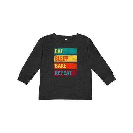 

Inktastic Baking Gift Eat Sleep Bake Repeat Gift Toddler Boy or Toddler Girl Long Sleeve T-Shirt