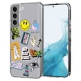 thumbnail image 1 of TalkingCase Thin Slim Case Compatible for Samsung Galaxy S22 5G, Rad Stickers Print, Lightweight, Flexible, Soft, USA, 1 of 7