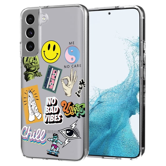 TalkingCase Thin Slim Case Compatible for Samsung Galaxy S22 5G, Rad Stickers Print, Lightweight, Flexible, Soft, USA