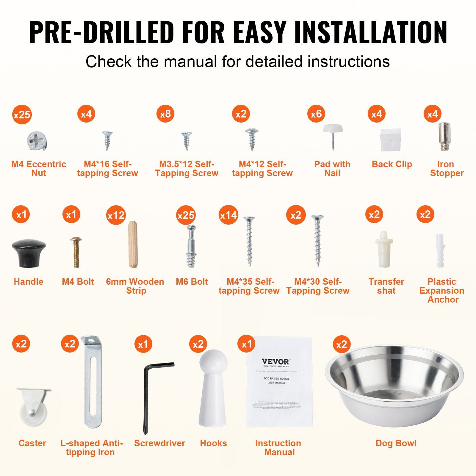 Elevated Pet Feeding Station with 2 Stainless Steel Bowls, Storage Cabinet, Tilt-Out Food Drawer, Toy Organizer, Ergonomic Dog Feeder for Small Dogs