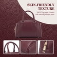 thumbnail image 4 of INSPIRE CHIC Vegan Leather Purse Bags Top Handle Dome Satchel Bag with Strap for Women Burgundy, 4 of 6